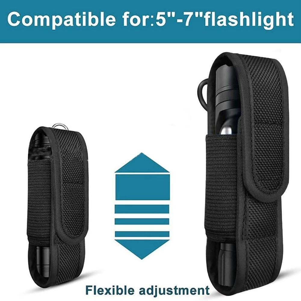 Nylon LED Torch Pouch Hook and Loop Closure Nylon Torch Cover Camping Accessories