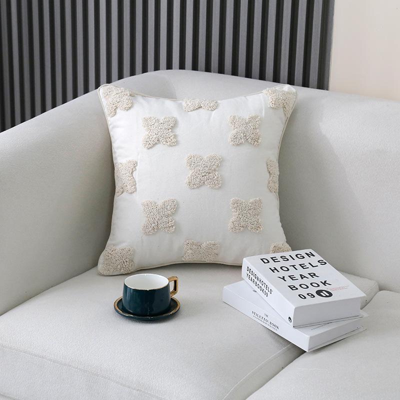 2er-Pack Kissenbezüge mit Boho-Stickerei, 45,7 x 45,7 cm, dekorative Kissenbezüge mit Quasten, gewebte getuftete Kissenbezüge für Couch, Sofa, Schlafzimmer, Wohnzimmer