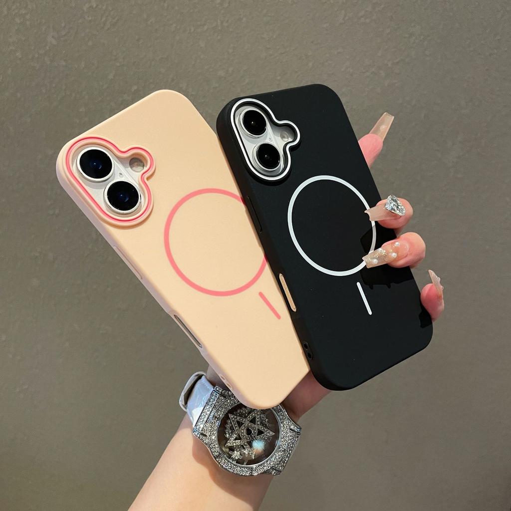 Suitable for Apple 16ProMax Fine Ring Magnetic Phone Case, IPhone15 Matte High-end Feel 14 Anti-drop Protective Case