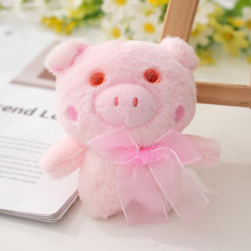 Adorable Plush Bear And Pig Toy Glitter Eyeglass Holder Mini Cartoon Animal Ornament