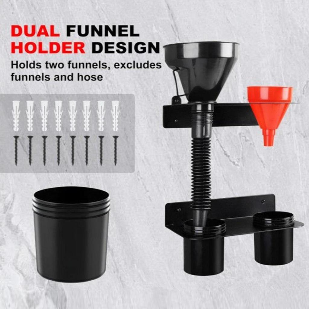 Oil Funnel Storage Rack 2 Pieces Organizer Storage Rack Wall Mount Stand For Camping Shed Breakroom Workshop Home Trailer