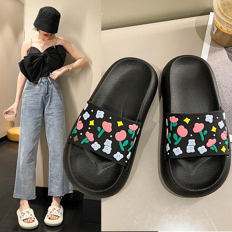 Fashion Women's Summer Tulip Platform Slides Stylish Thick Sole Slippers for Indoor Outdoor  Beach Use Trendy Ins slippers Sandals