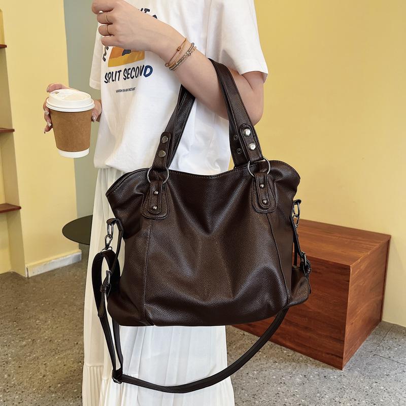 2025 New Women's Crossbody Tote - Large Capacity, Soft Leather, Simple Commute Shoulder Bag