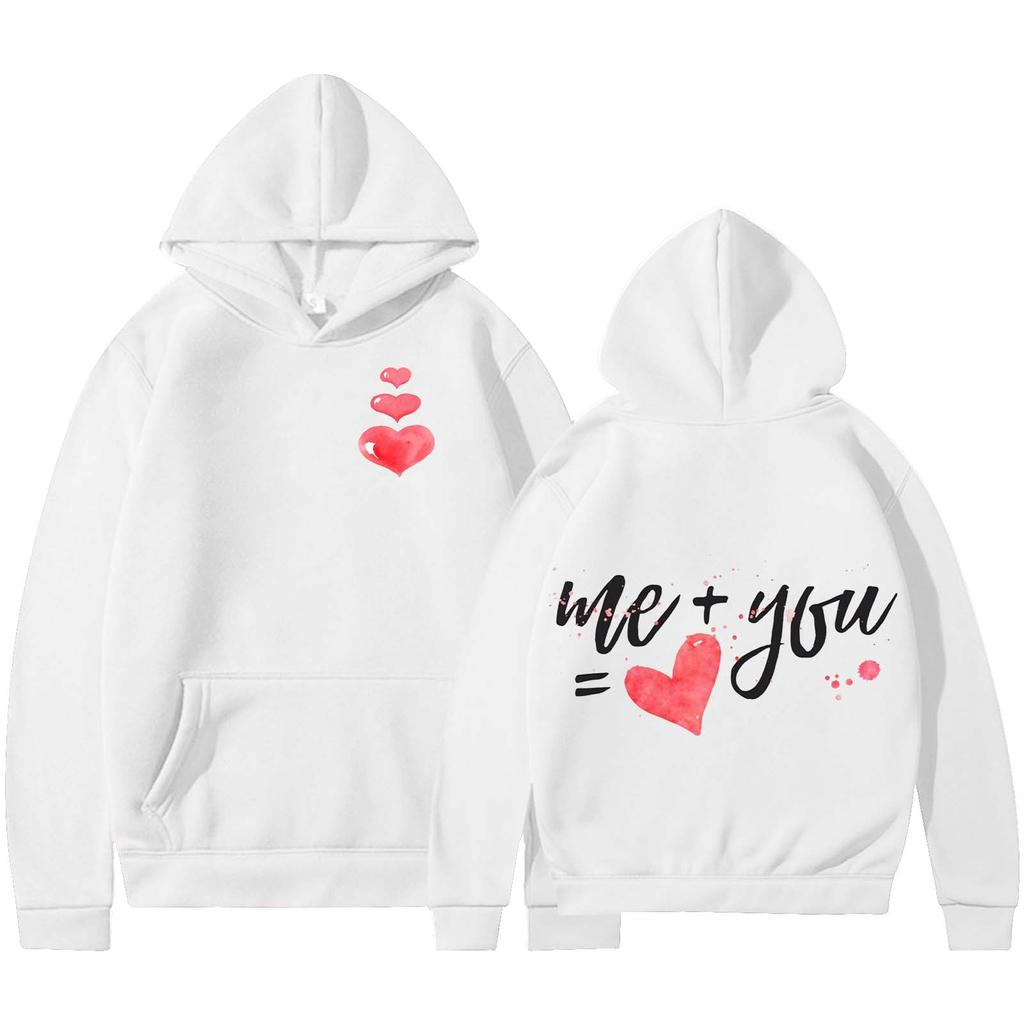 Women Plush Sweatshirt Solid Color Letter Print Kangaroo Pocket Drawstring Print Hoodie