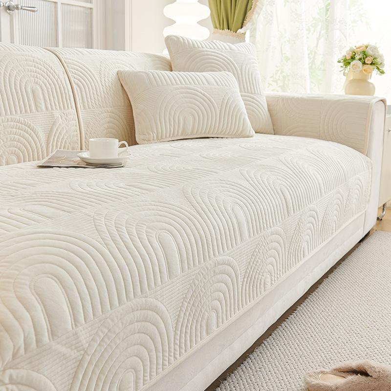 

Premium Cream Wind New Sofa Cushion Towel Universal In All Seasons Egyptian Fleece Seat Cushion Sofa Cover Cross-Border 110*280cm