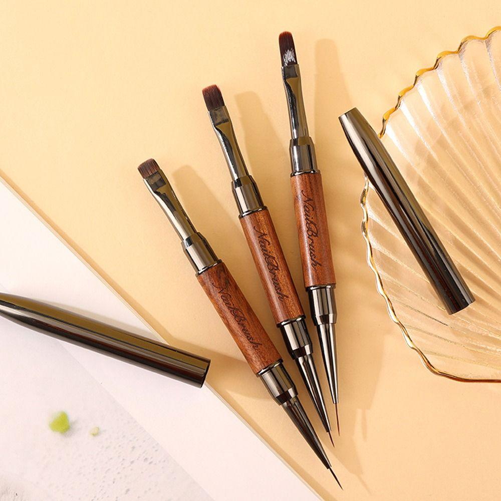 Professional Nail Liner Brush Sandalwood Pole Nail Art Phototherapy Pen Nail Painting