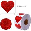 500pcs/roll Red Love Heart Stickers Scrapbooking Adhesive Stickers for Valentine's Day Party Wedding Decor Stationery Sticker