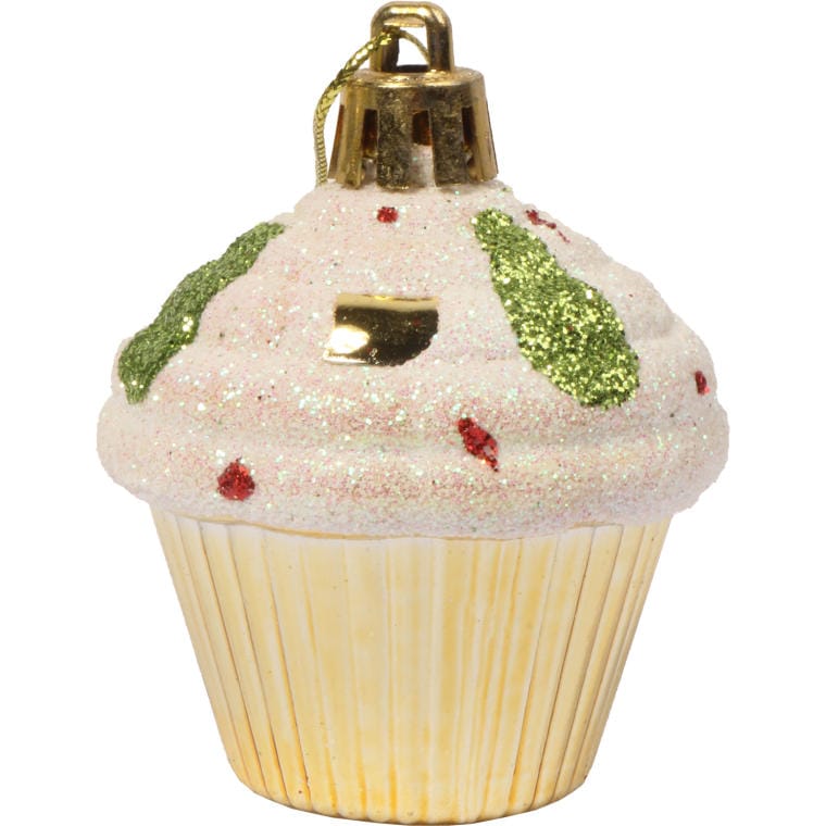 Set of 4 cupcake baubles