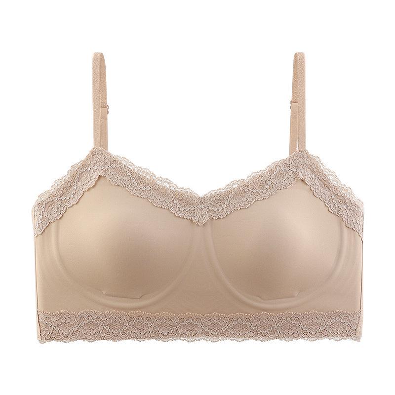 

Кружевной пуловер-майка с бесшовной чашкой-лепестком и красивым дизайном спины Large телесный