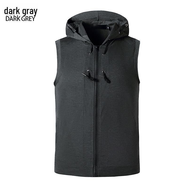 Men's Summer 2021 Fitness Hooded Vest - Casual Sleeveless T-shirt for Europe & America