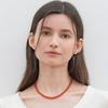 Simple Red Carnelian Necklace 6mm (N015_40cm)