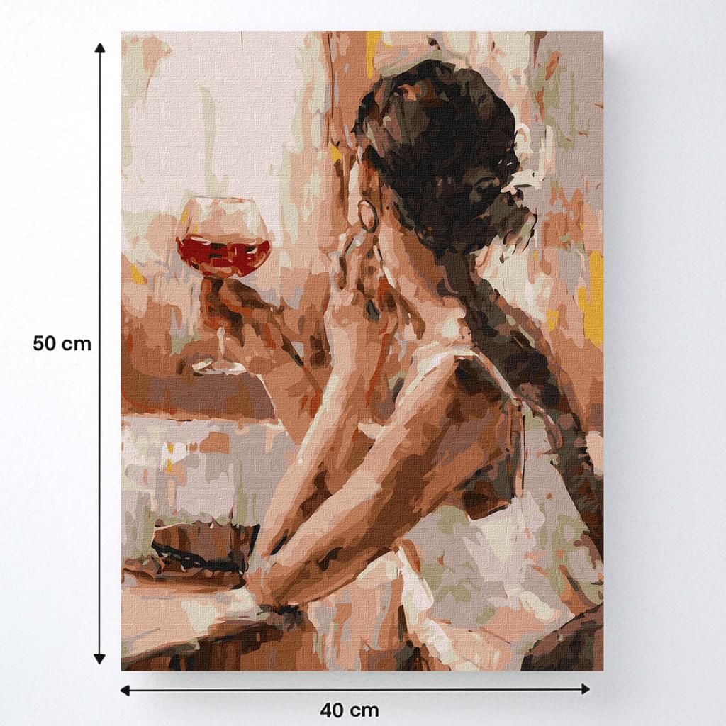 Malowanie Po Numerach Z Ramą Obrazy Do Malowania - Dama I Wino 40X50 Cm