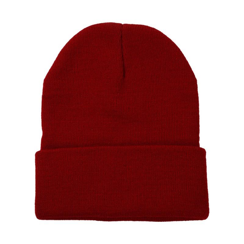 Jednobarevná oversized pletená čepice Zimní teplá akrylová čepice Pánská dámská Minimalistický styl