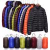 Jaqueta Masculina Leve de Algodão com Capuz - Estilo Curto, Tamanho Plus, Casaco Inverno com Gola Alta na Moda