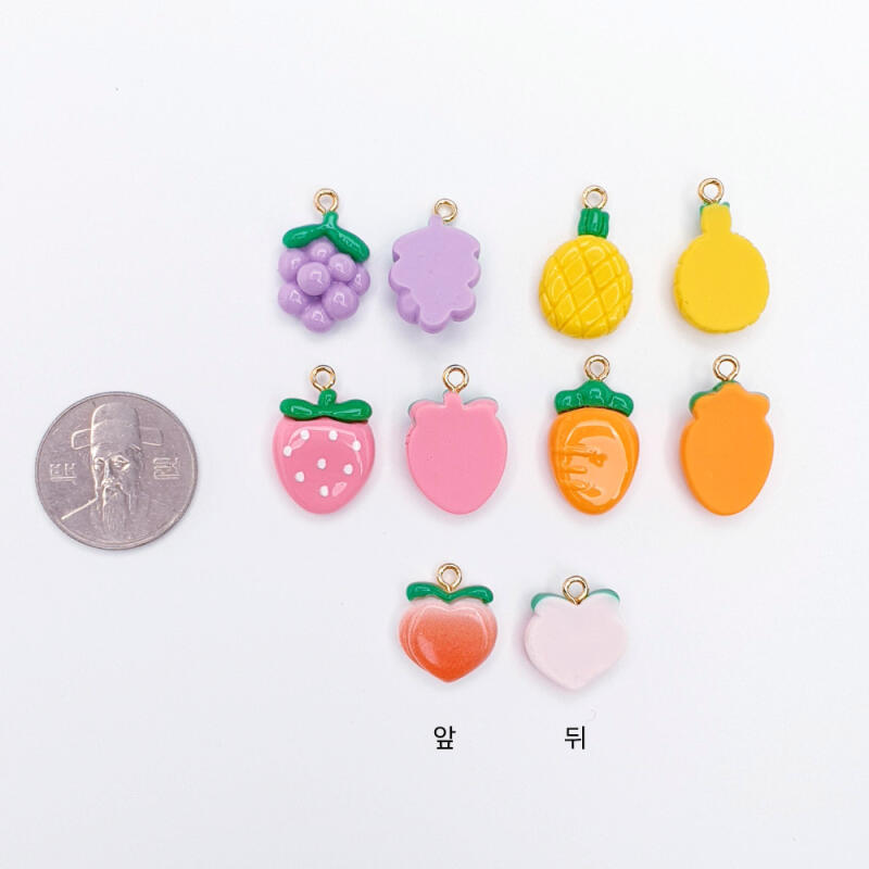 Fruit Pendants: Pineapple, Grape, Peach, Carrot, Strawberry