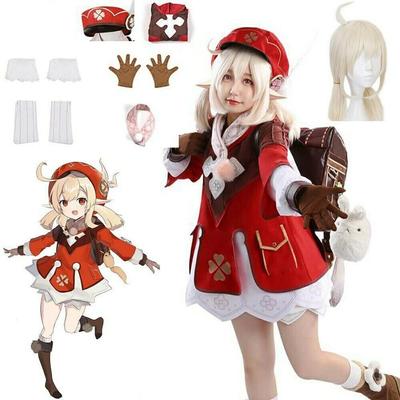 Spiel Klee Cosplay Kostüm Anime Perücken Uniform Nette Loli Party Outfit Anzug Frauen Halloween Karneval Kostüme