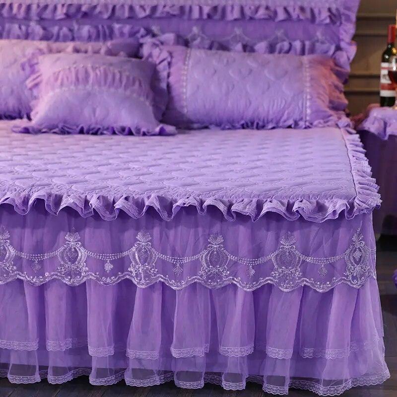 Home Warm Cotton Bed Spreads Thickened King Size Bed Cover Antiskid Bed Cover Lace Bedspreads Queen Size Bed Decoration
