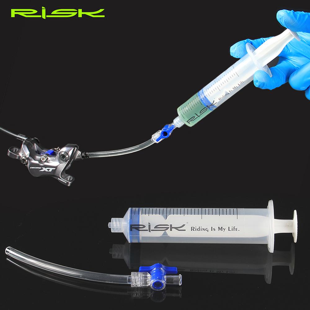 

RISK Bicycle Brake Bleed Tool Syringe With On/Off MTB Bike Hydraulic Disc Brake Oil Bleed Syringe Tools чорний