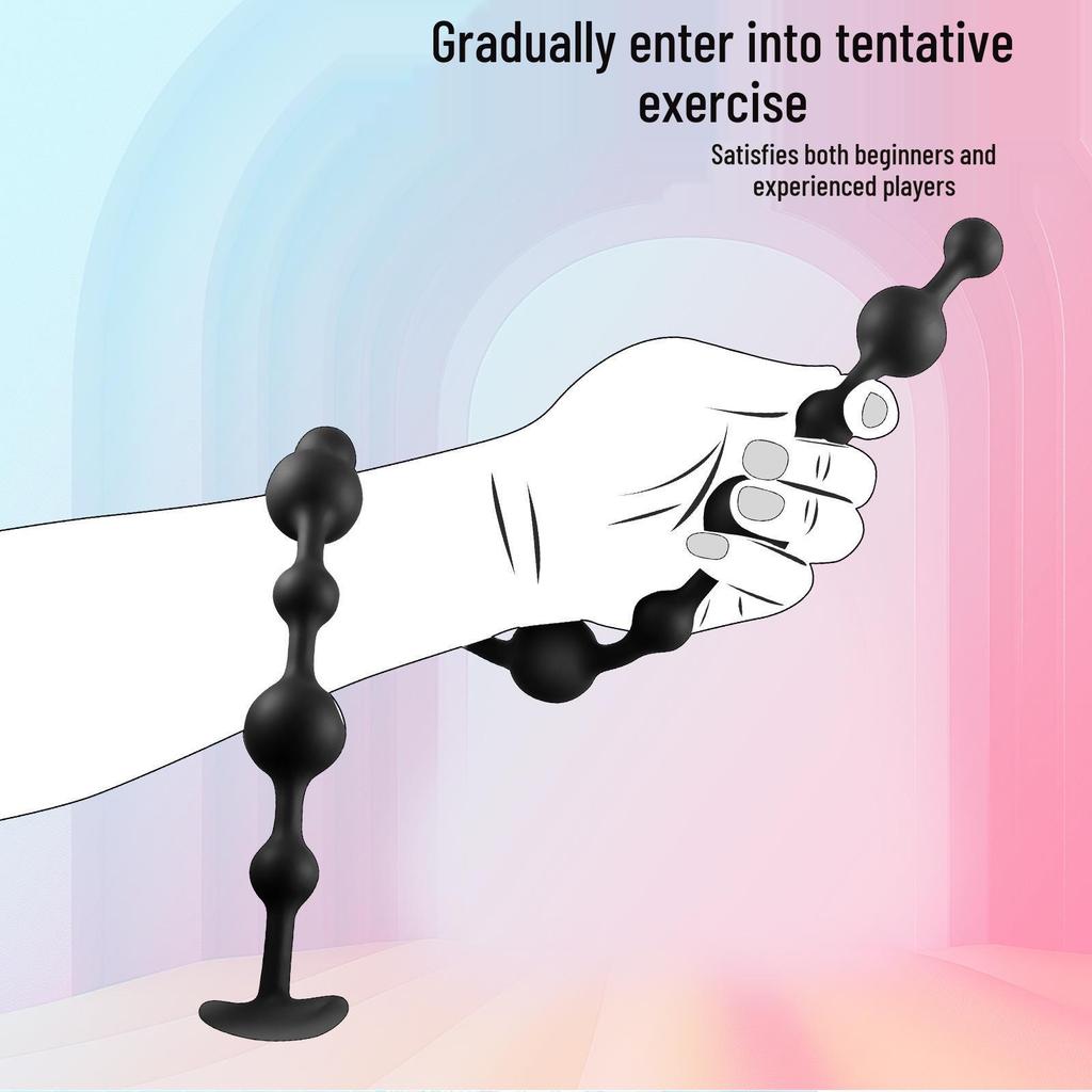 Ultra-Long Silicone Beaded Anal Plug: Smooth, Soft Anal Massage Toy for Men and Women.