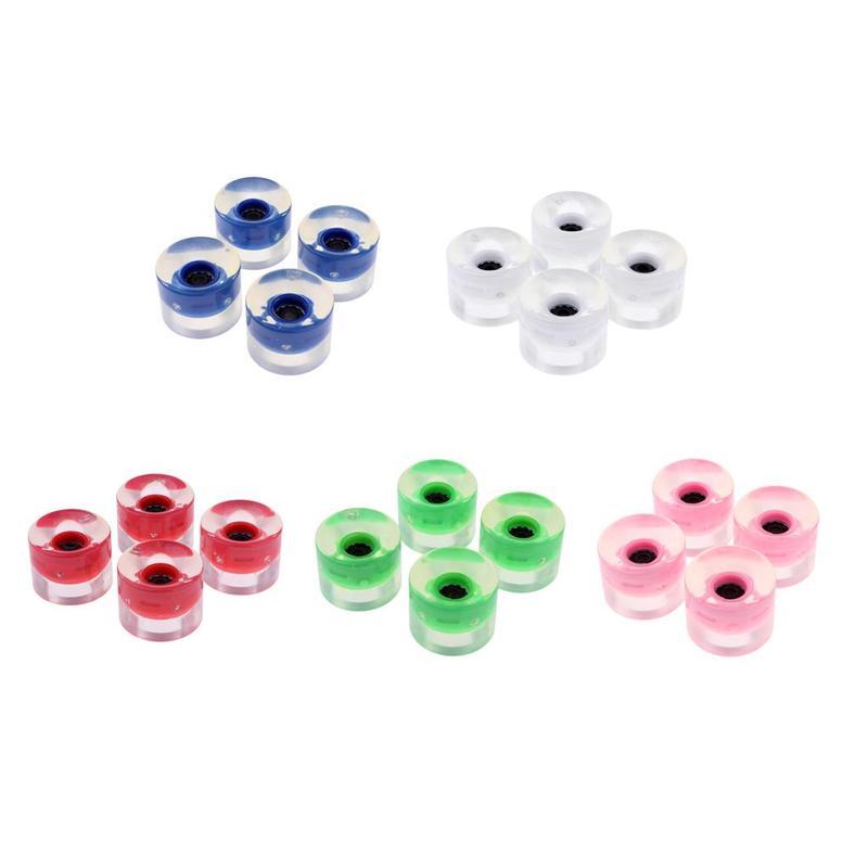 Conjunto de Rodas de Longboard Iluminadas PU de Alta Elasticidade Rodas Flash Downhill Mountain Cruiser para Skate de Rua e Habilidade