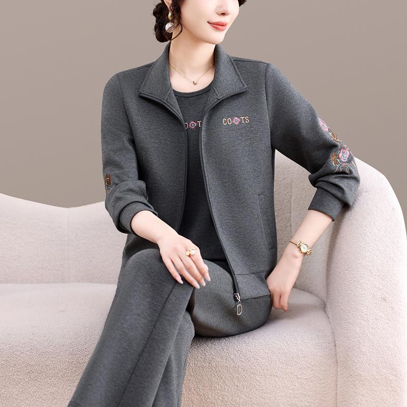 Women's Casual Sportswear: Spring/Autumn Loose Hoodie, Long Pants, Outdoor Jogging/Fitness Three-Piece Set