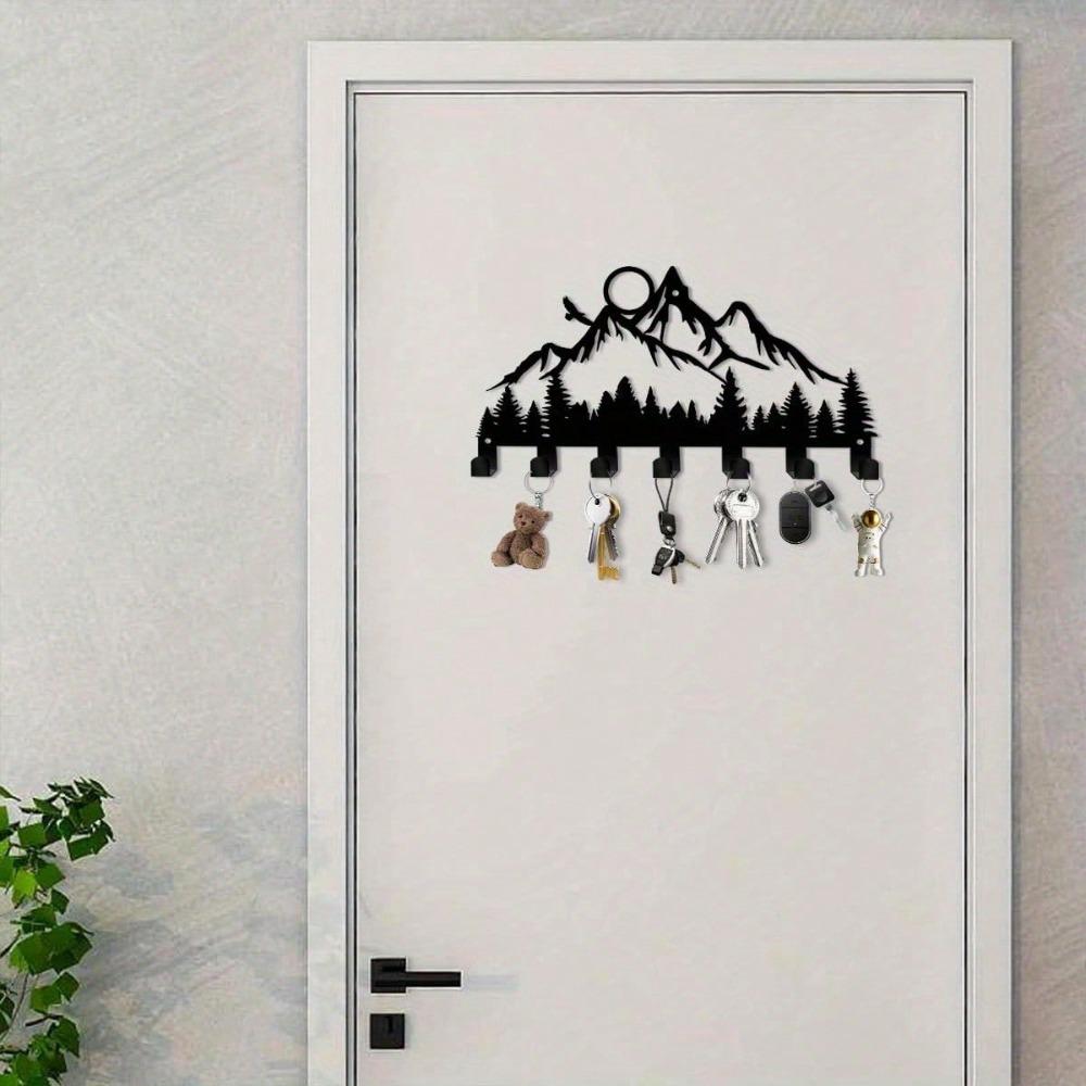 Metal Forest Key Hook 9.84 Inch Wall Mounted Key Holder for Keys Coats Hats Artwork Office Kitchen Bathroom Wall Decor