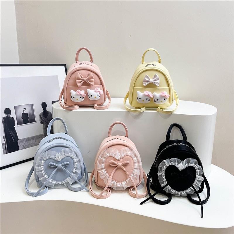 Sweet Doll And Bow Lace Decoration Student Mini Backpack Daily For
