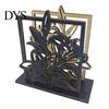 Stable Wood Napkin Holder for Counter Wooden Hollow Holder, Black Silhouette Pattern, Decorative Vertical Easy Clean Storage Organizer Stand,