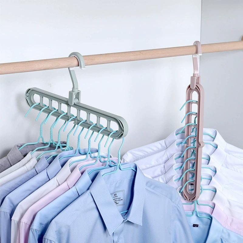 3pcs Multifunctional Hangers Heavy Duty Space Saving 9 Holes Clothes Organizer Wardrobe Hangers Save Wardrobe Space YG002