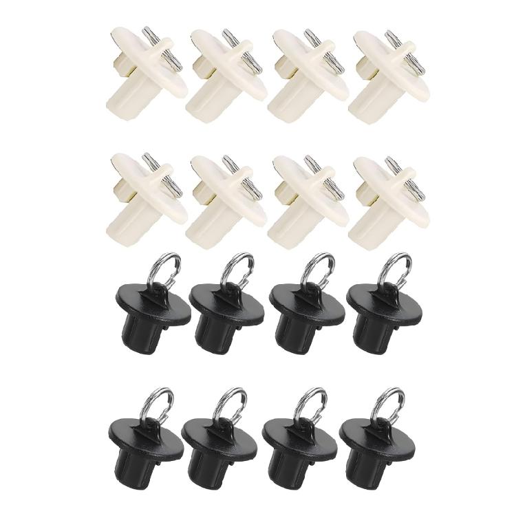 8Pcs Roller Shade End Cap Cover, Sunshades End Cap with Steel Pull Rings, Roller Up Blinds Universal Replacement for Outdoor Indoor Roller Shutter