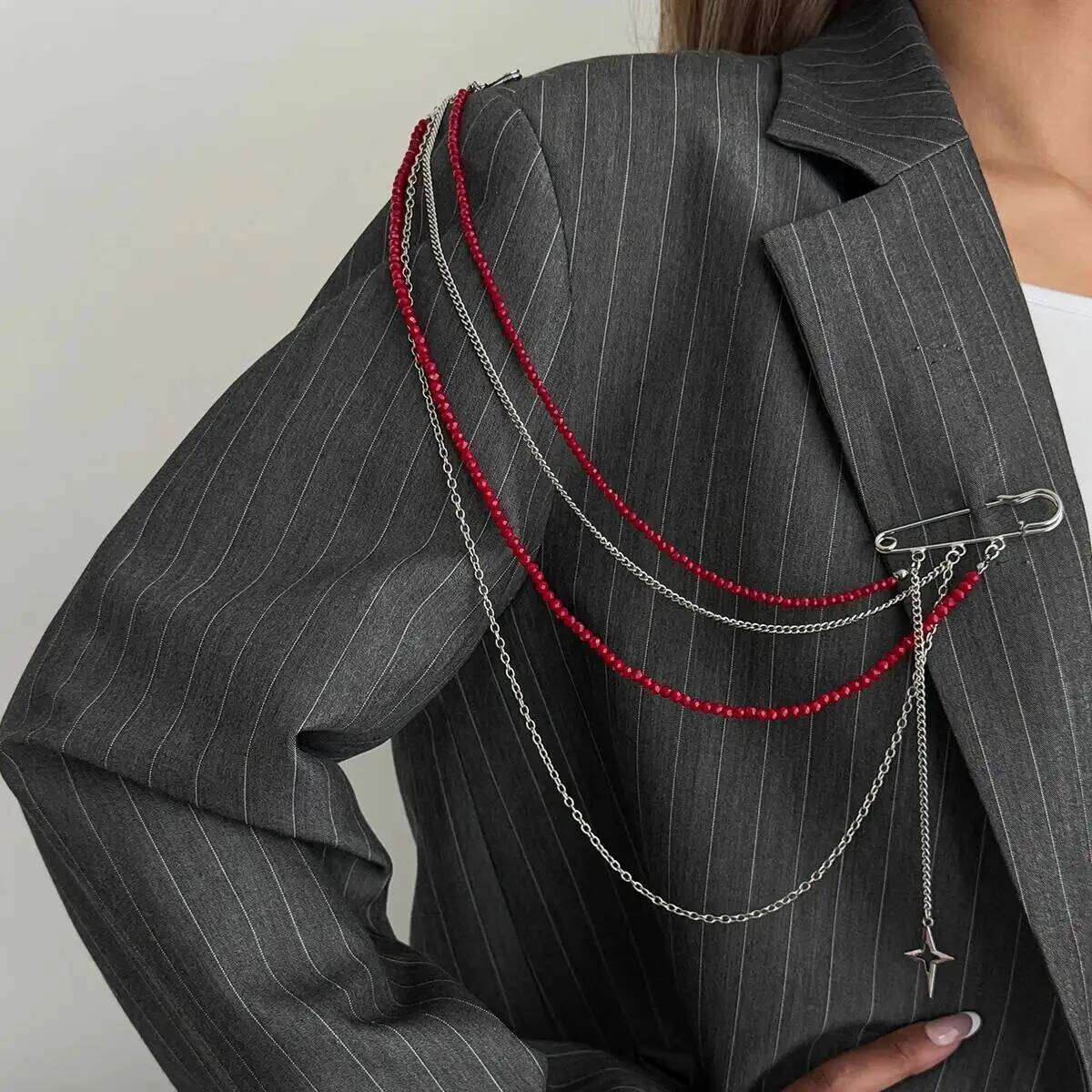 

Ingemark New Personality Crystal Beads Tassel Pendant Brooch Women Men Multi-layer Creative Fashion Suit Jewelry Gifts 2026 New
