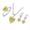 3Pcs Romantic Heart Cubic Zirconia Jewelry Combo Set Necklace Earrings Ring Perfect For Daily Or Formal Occasions