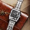 Megir Blau Edelstahl Männer Uhr Rechteck Große Zifferblatt Business Quarz männer Armbanduhren Relogio Masculino Militär Uhr Mann