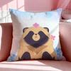 Animal T-Tanuki Cushion Cover Breathable Linen Pillowcase Summer Odorless Eco-Friendly Invisible Zipper Washable