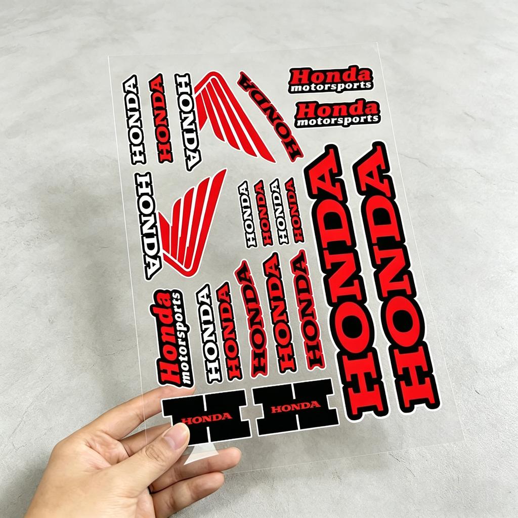 For Honda Reflective Motorcycle Stickers, 20x30cm,30c40cm,Waterproof Wear-resistant Vinyl Decals for Helmet Toolbox Bike Body