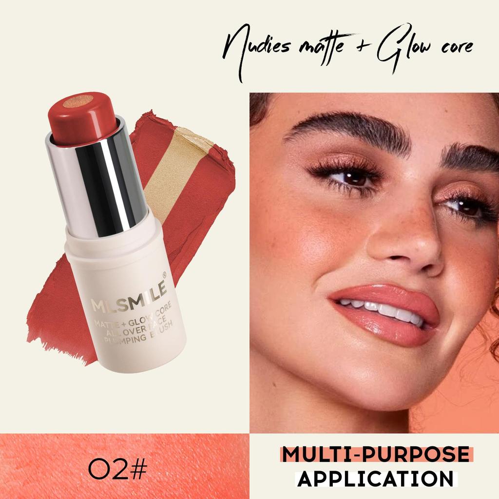 7-color Sandwich Blush Stick, Naturally Brightening And Easy-to-pigment Highlight Stick, Two-color Blush Cream