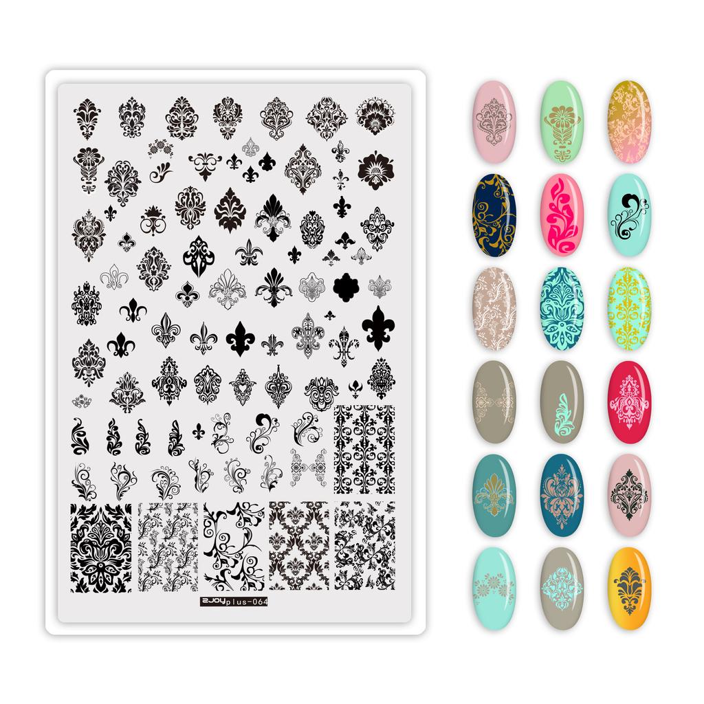 9.5X14.5cm Big Size Nail Stamping Plates Flower/Geometric Designs Nail Art Template For DIY Nail Decor 5.6cm round Stamper Plate