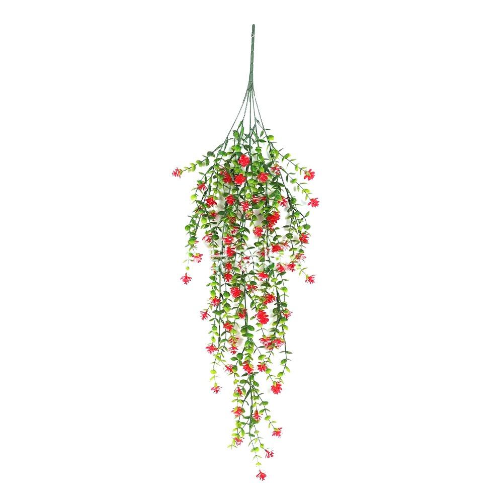 

Realistic Design Lush Floral Arrangement Eucalyptus Flower Drooping Vine Plants Hanging Wall Decor красный