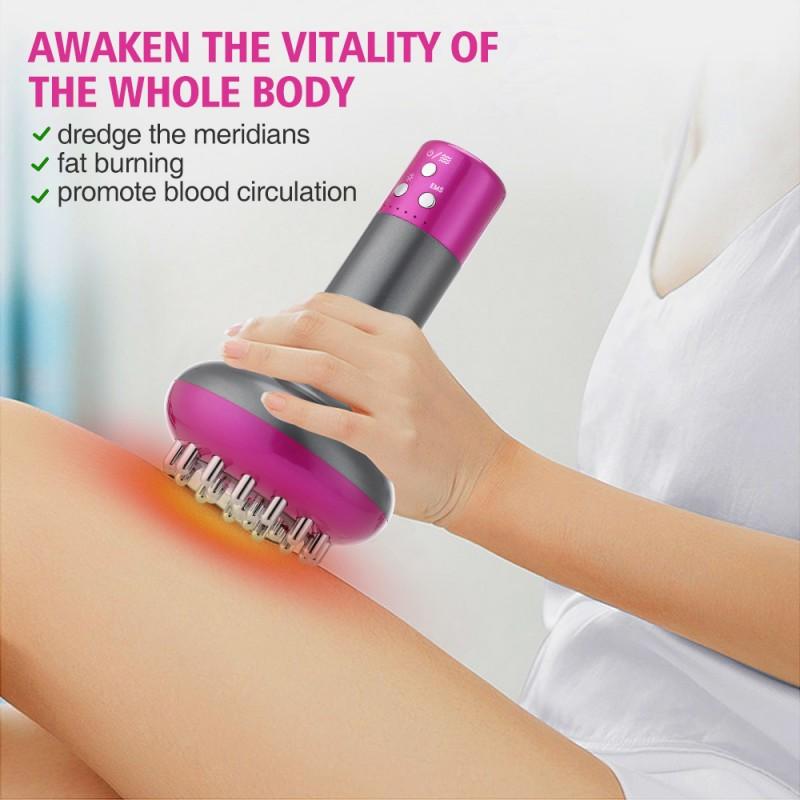 Home Electric Guasha Scraping Massage Brush Body Massager Vacuum Cans Suction Cup Heating Fat Burner Anti-cellulite Massager