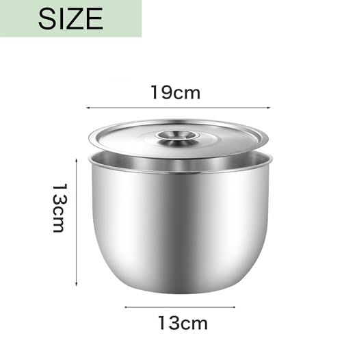 Asdays Rice Washing Bowl - Popular for Food Preparation and Mixing, Heat-Resistant, Deep, Baking Bowl, Made of 304 Stainless Steel, Set of 2 (Bowl + L