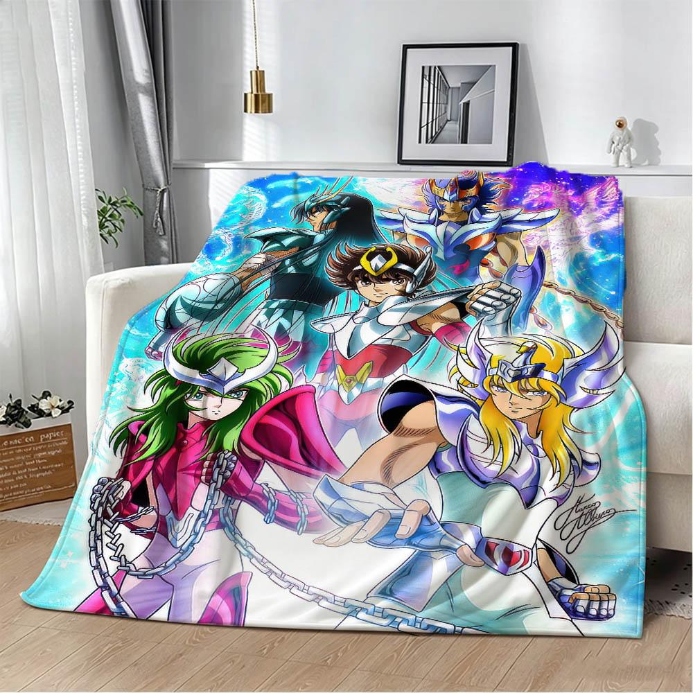 3D S-Saint S-Seiya Japan Anime Cartoon Flannel Blanket Soft Throw Blanket Art For Home Decor Bedroom Bed Sofa Picnic Fans Gifts