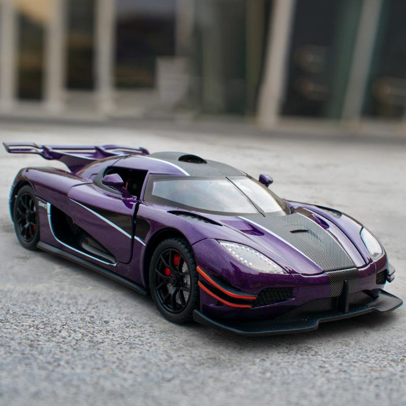 1:24 KNSG ONE 1 Rotor Door Supercar Diecast Alloy Model Car Sound & Light Pull Back Children's Toy Car Holiday Gift For Children