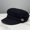 Fashion Women Men Military Hat Autumn and Winter Hats Black Ladies Beret Caps Flat Top Captain Cap Travel Cadet Octagonal Hat