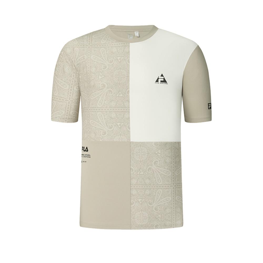 New FILA Explorer T Shirts Men's Oat Khaki DK A11M537117F-DK