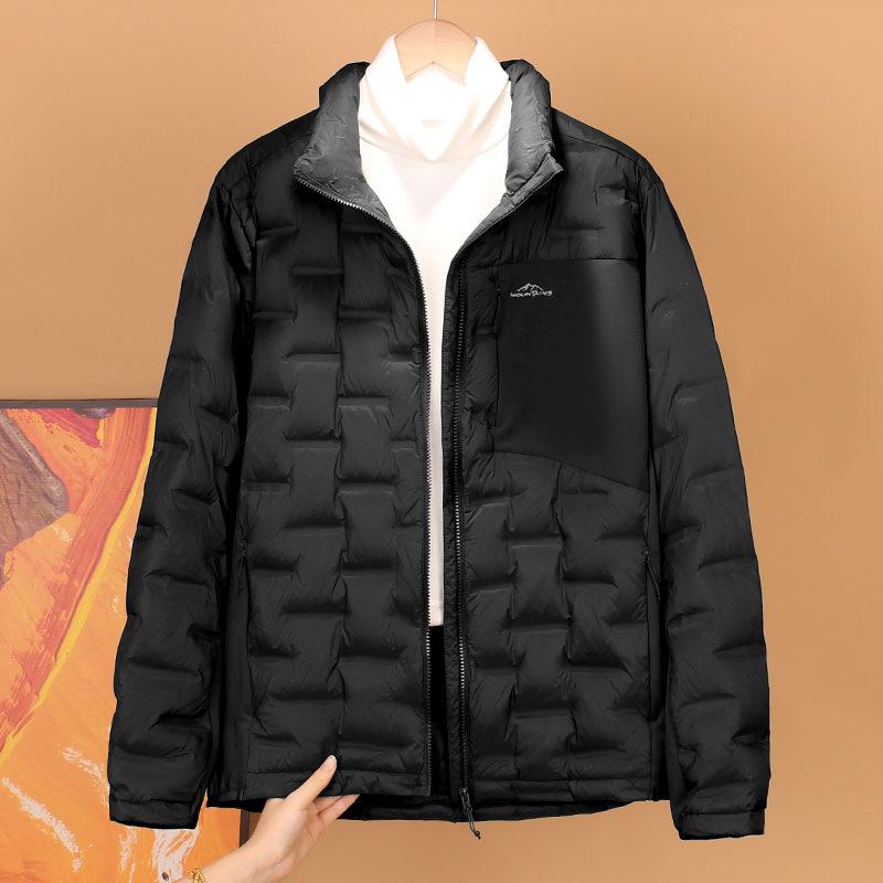 

Youjia Men s Lightweight Seamless Down Jacket - Stand Collar, 90% White Duck Down, Plus Size Winter Outerwear 3XL