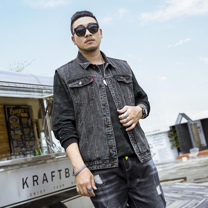 Denim Vest Men Outdoors Cotton Multi Pocket Sleevless Jean Jacket Tactical Waistcoat Coat