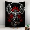 Tapestry Phoenix Red Flame Black White Tattoo Poster Wall Art for Man Cave