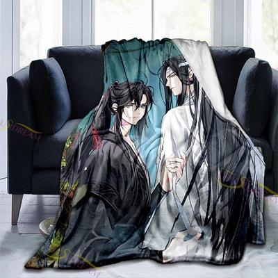 Hot Grandmaster of Demonic Cultivation Lan Wangji Wei Wuxian Cute Plush Warm Blanket Large Anime Customized Blanket