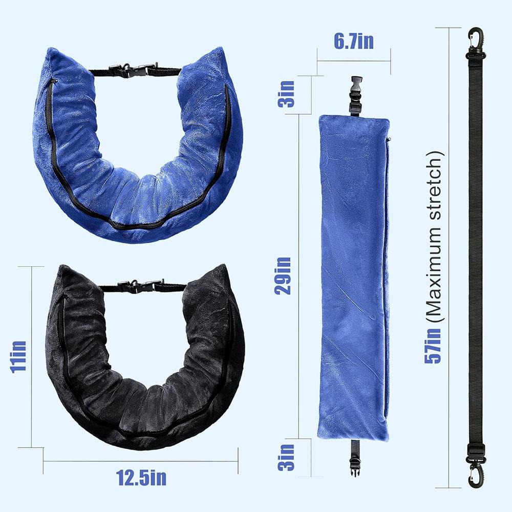 Borsa Multifunzionale Gonfiabile per Cuscino da Viaggio per il Collo con Tasca Portaoggetti Cuscino a U Comodo Federa per Bagaglio Borsa Portatile