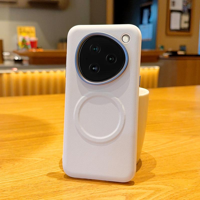 Magnetic Suede Leather Case for Nubia M153 Doubao AI Phone, Full Body Soft TPU Bumper Shockproof Cover with Metal Buttons